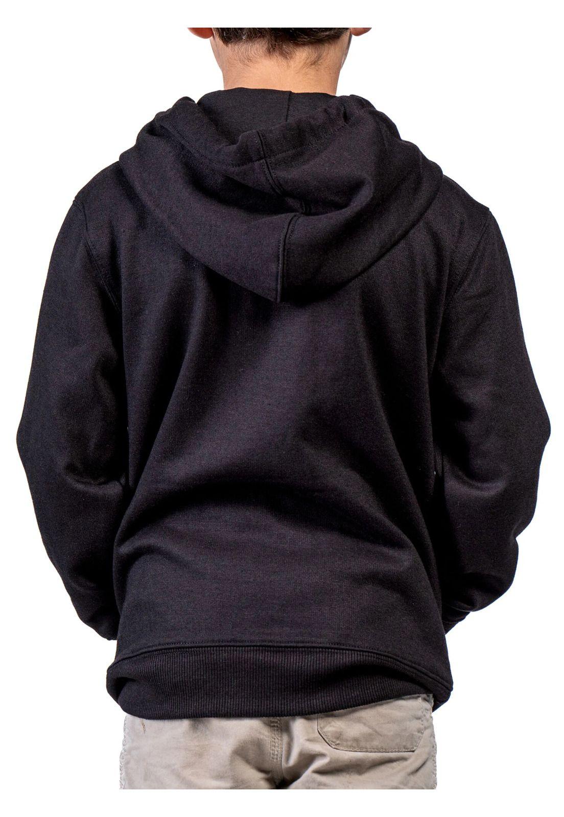 Poleron Lifestyle Niño Destrakt Zip Negro Fox-2