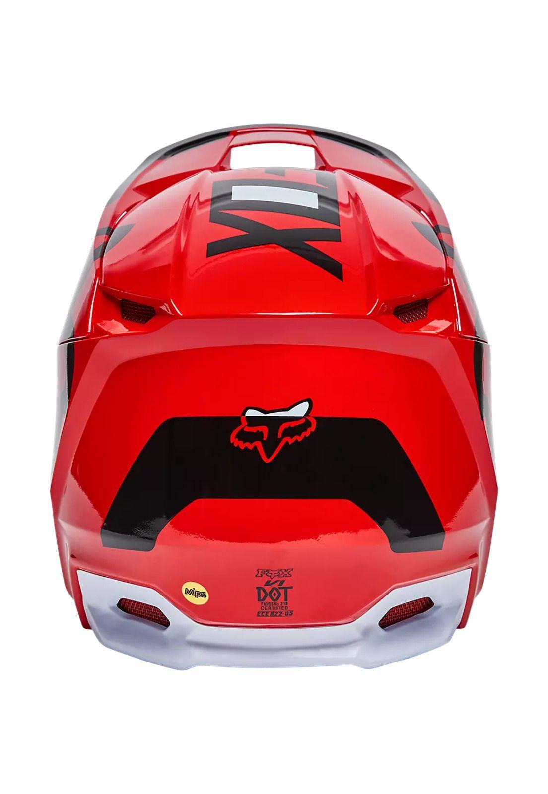 Casco Moto Niño V1 Lux Rojo Fox-3