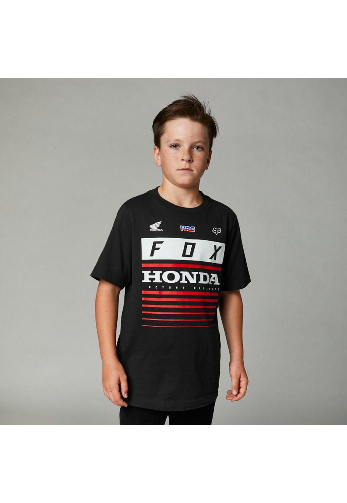 Polera Lifestyle Niño Honda Negro Fox-0