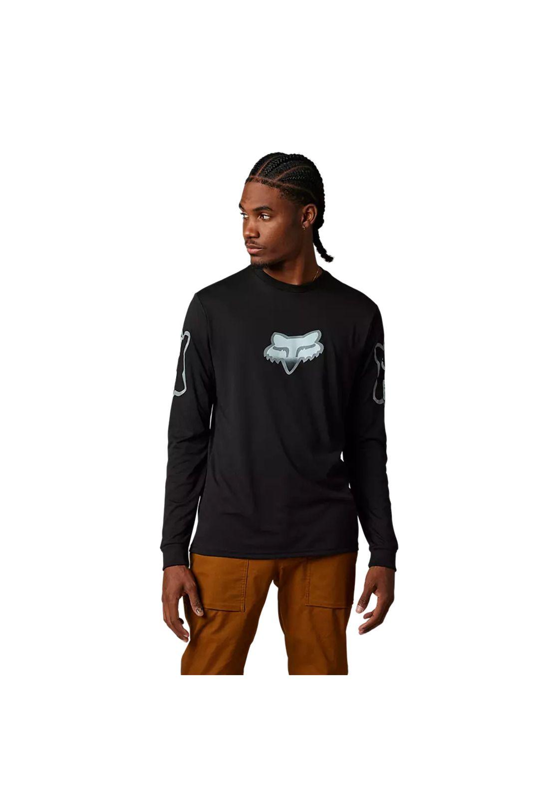 Polera Lifestyle Manga Larga Vizen Drirelease® Negro Fox-1