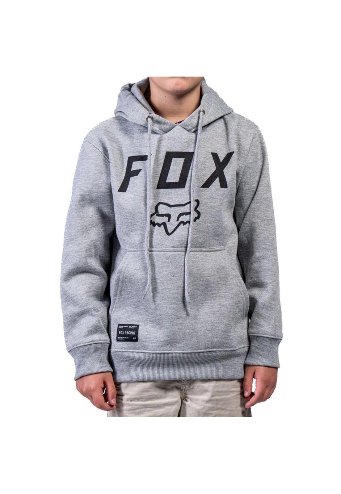 Poleron Lifestyle Niño Legacy Moth Pullover Gris/Negro Fox-0