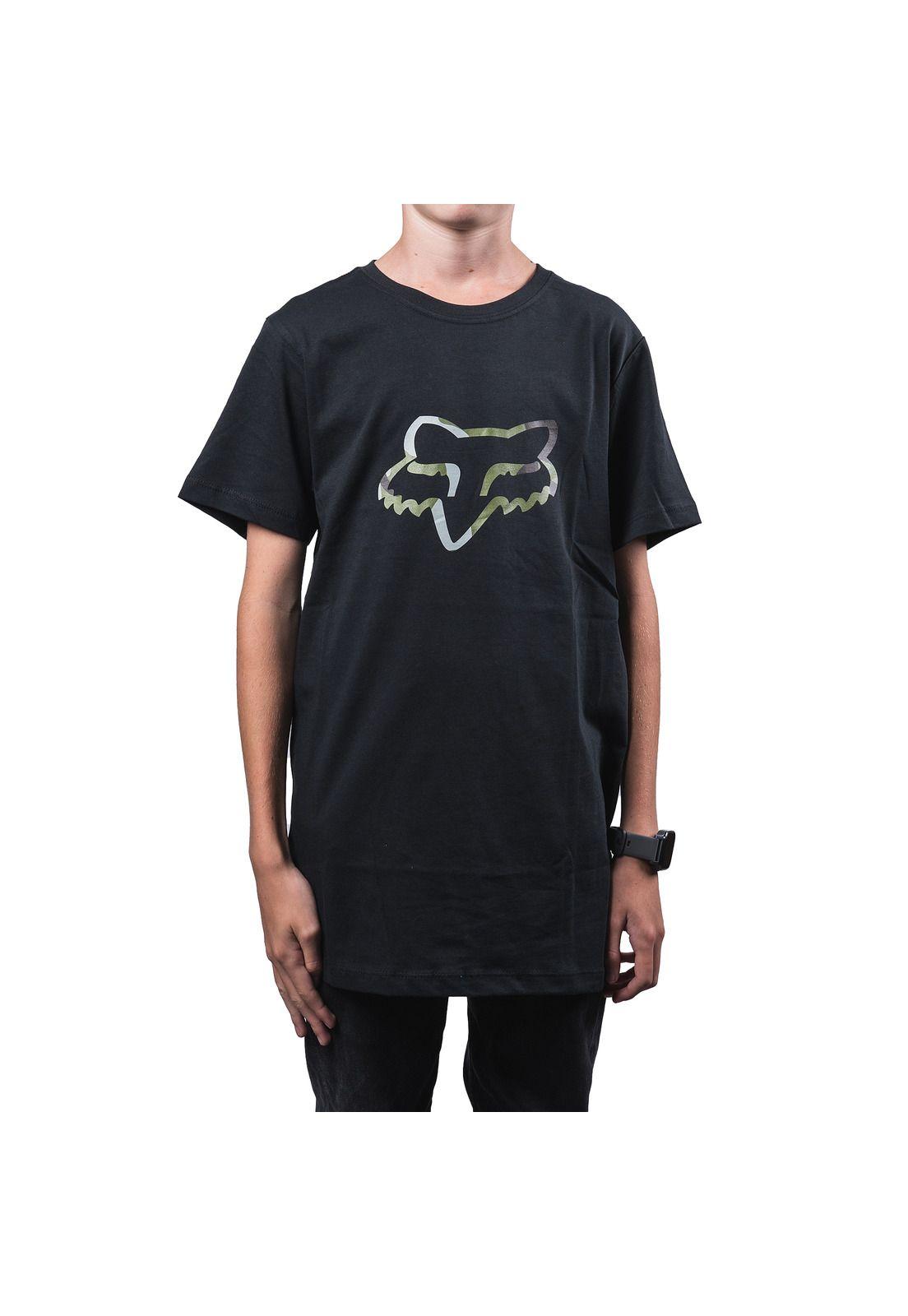 Polera Lifestyle Niño Legacy Head Camo Negro Fox-0