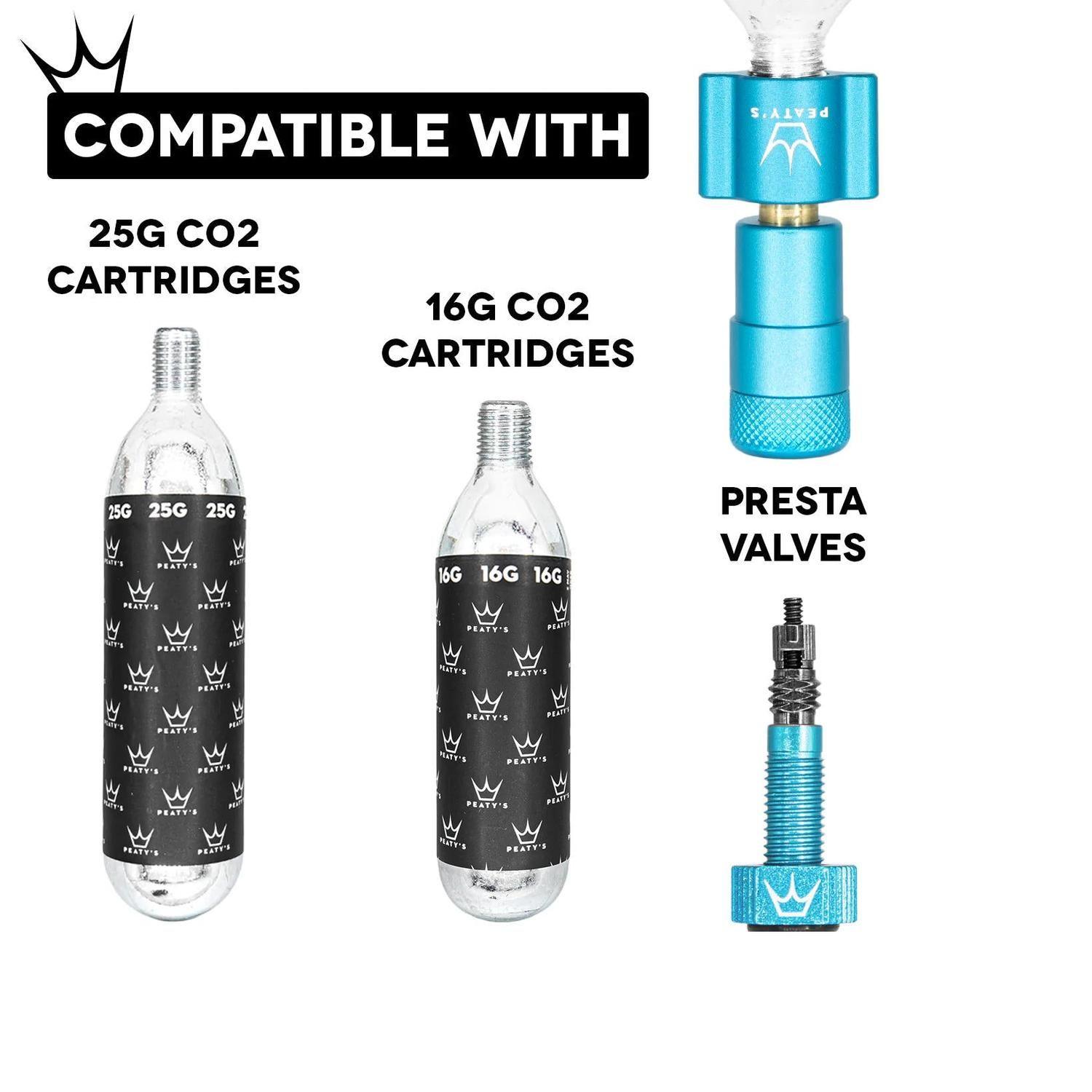 Kit CO2 para Inflado Neumaticos 16G Dorado Peaty´s-2