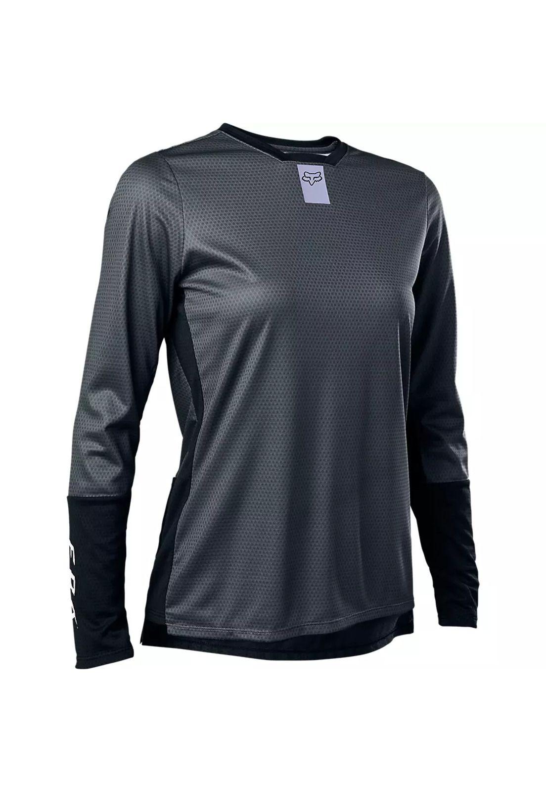 Polera Bicicleta Mujer Defend Manga Larga Gris Fox-1