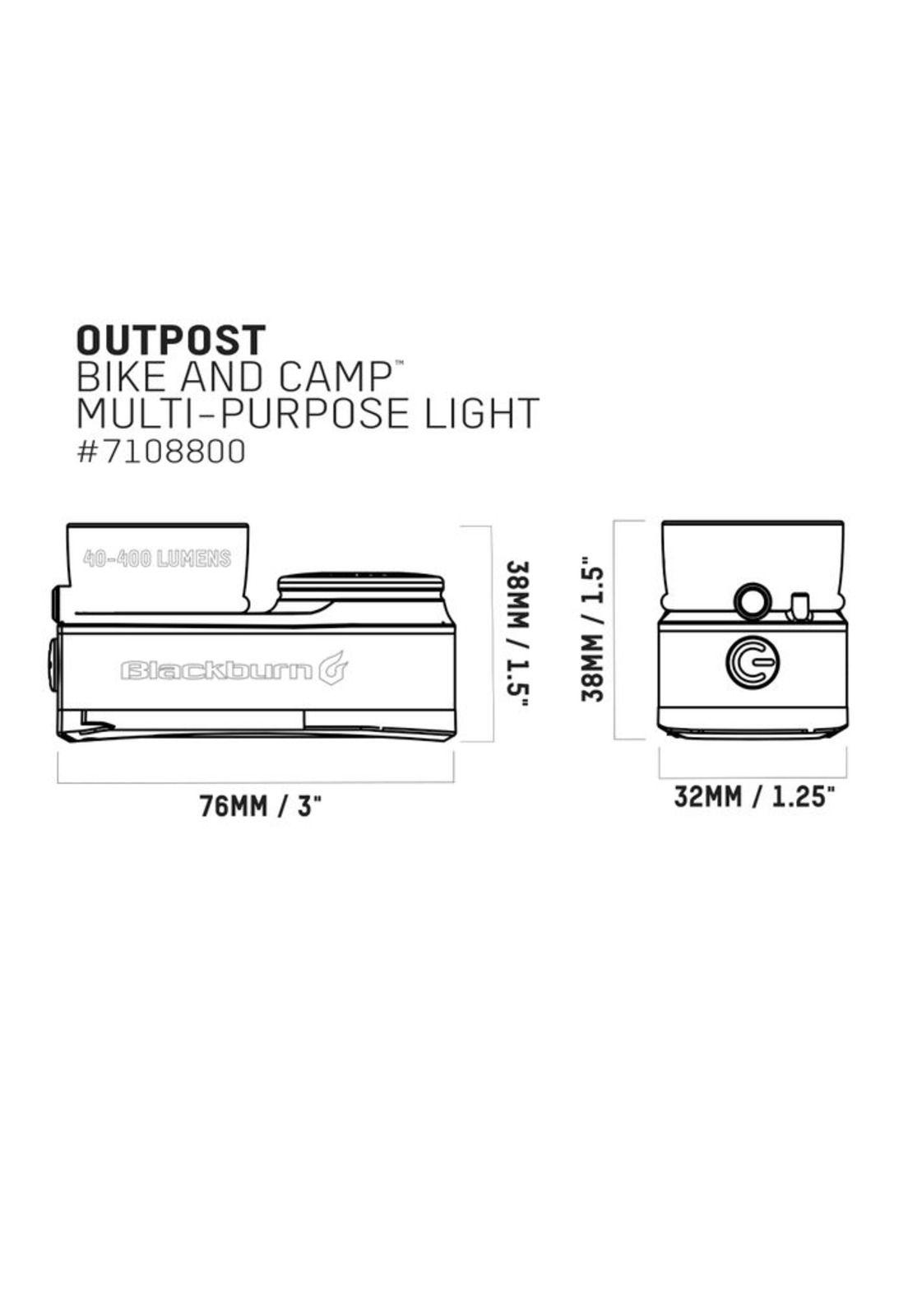 Luz Bicicleta Multiproposito Outpost y Exterior Negro Blackburn-4