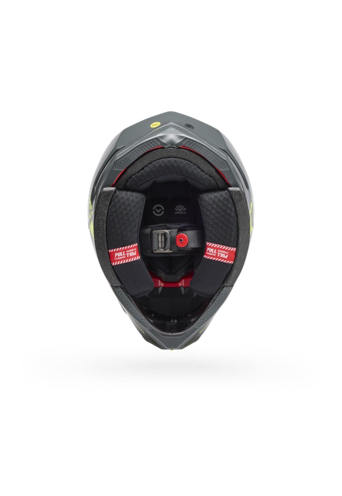 Casco Moto Spherical Moto-10 Gris/Amarillo Bell-4