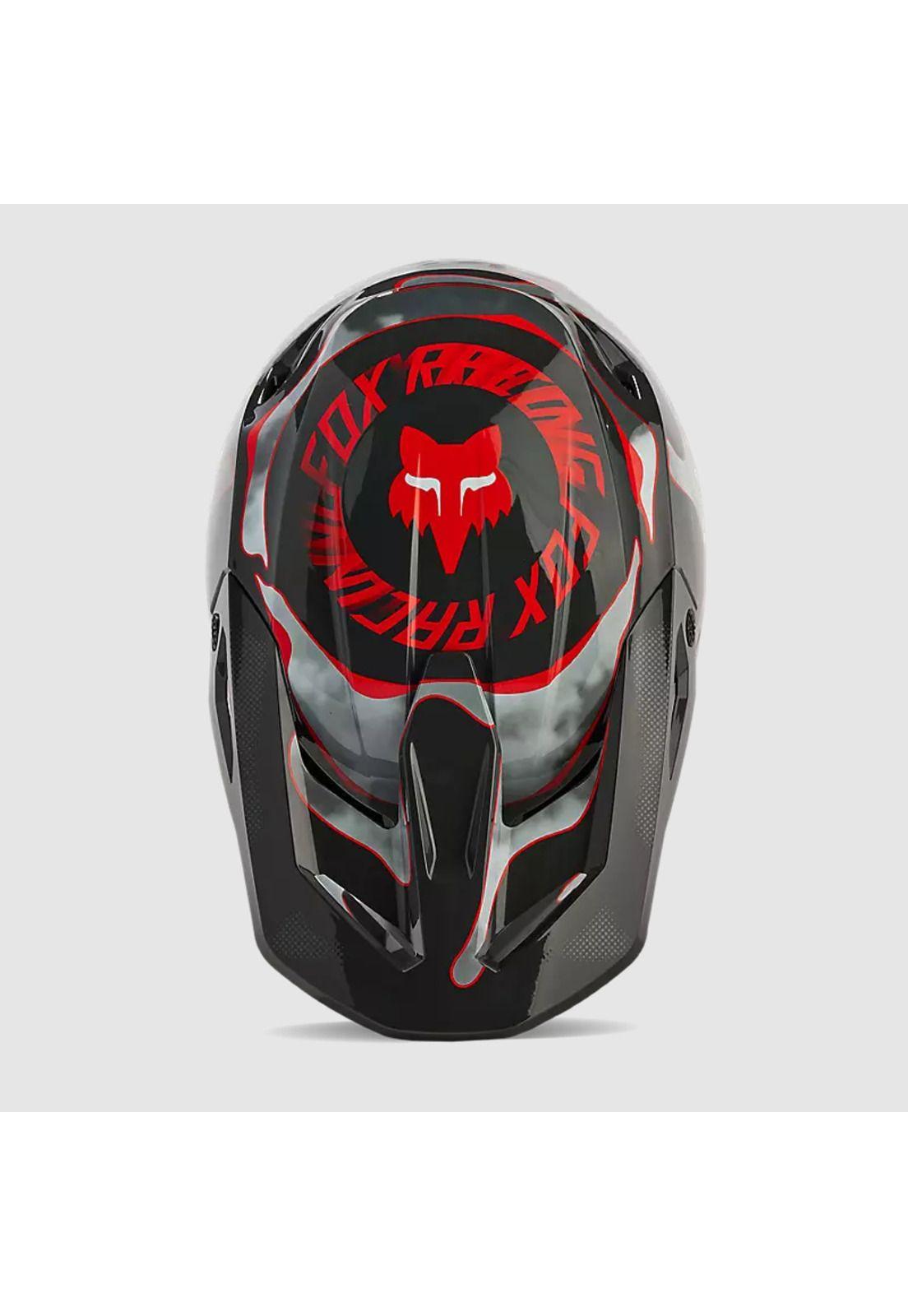 Casco Moto V1 Atlas Gris/Rojo Fox-3