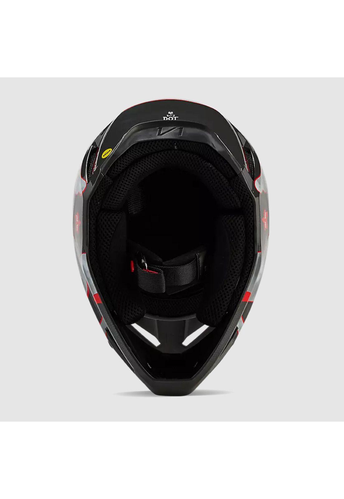 Casco Moto V1 Atlas Gris/Rojo Fox-5