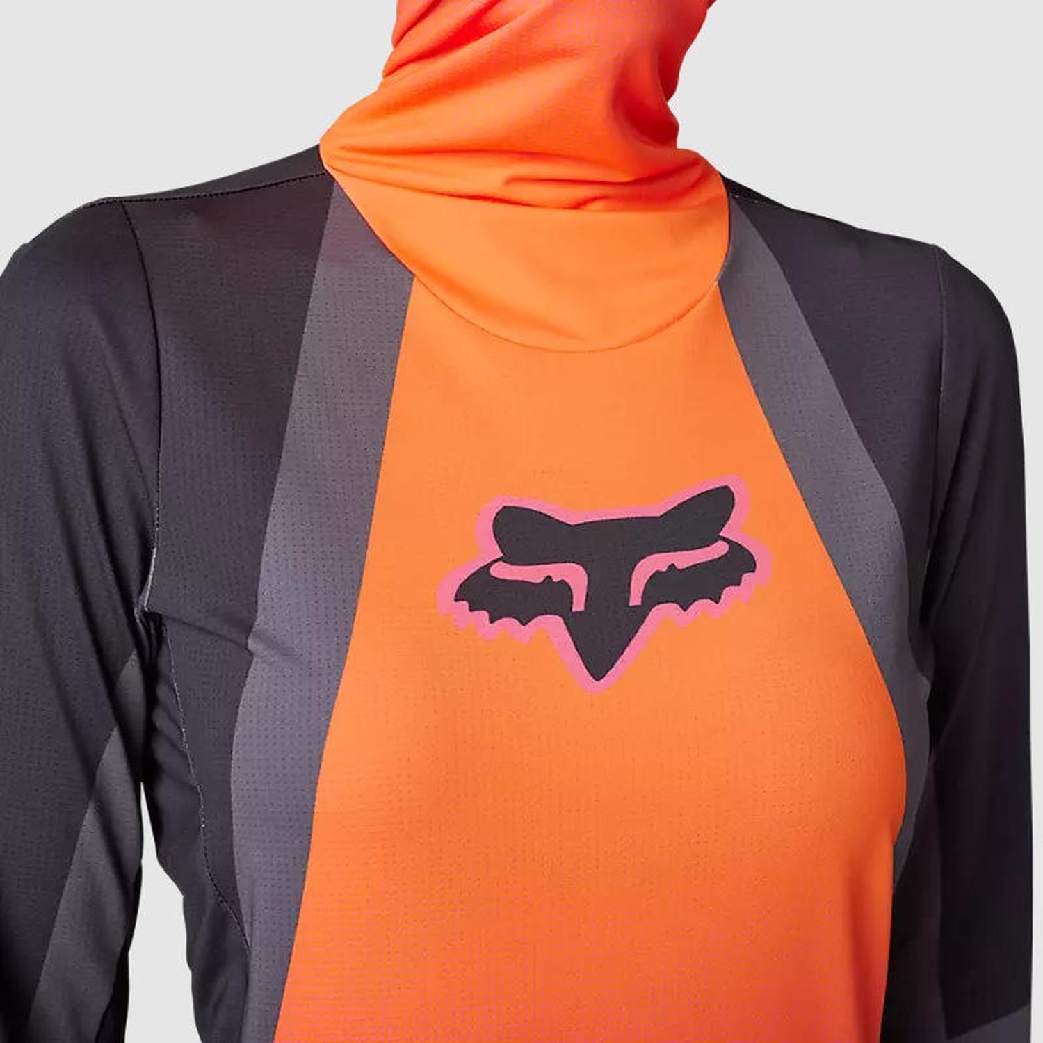 Polera Moto Mujer Ranger Drive Krux SXS Con Cuello Naranjo Fox-3