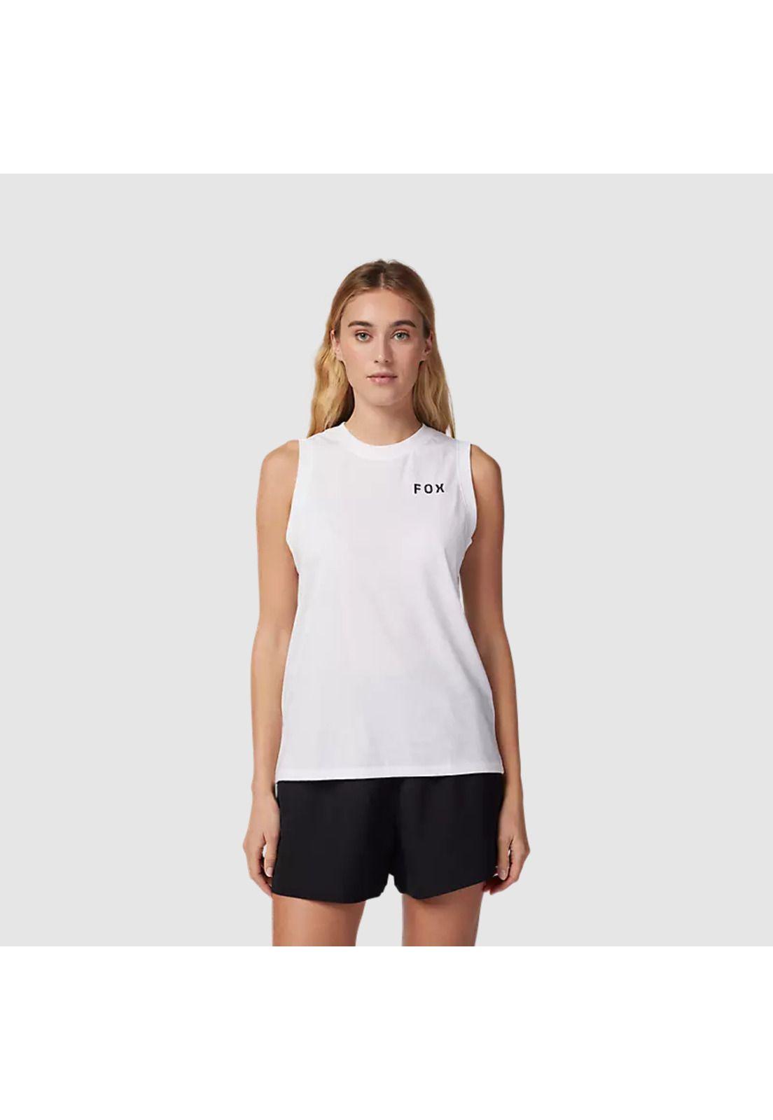 Polera Lifestyle Mujer Wayfaring Biker Blanco Fox-0