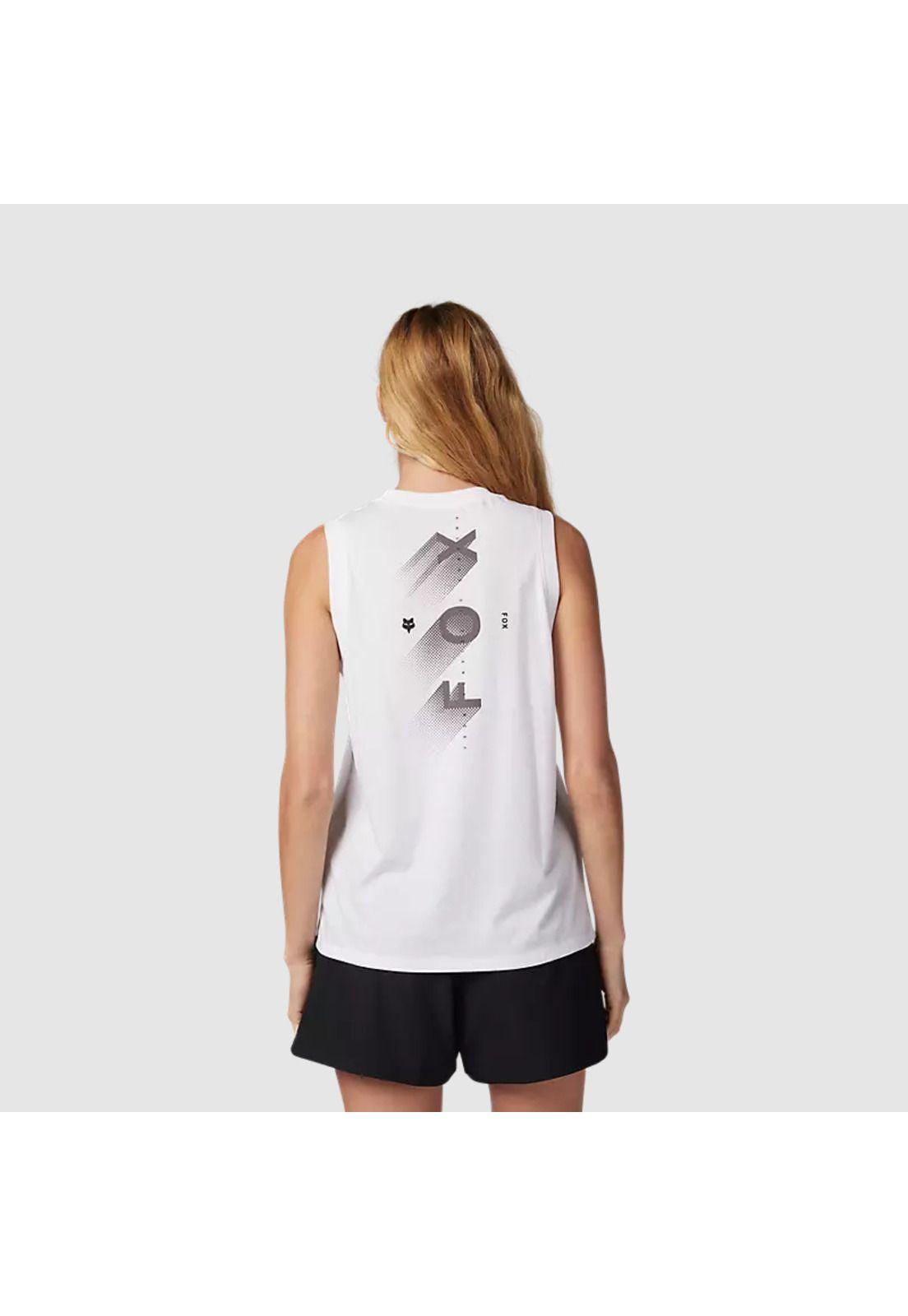 Polera Lifestyle Mujer Wayfaring Biker Blanco Fox-1