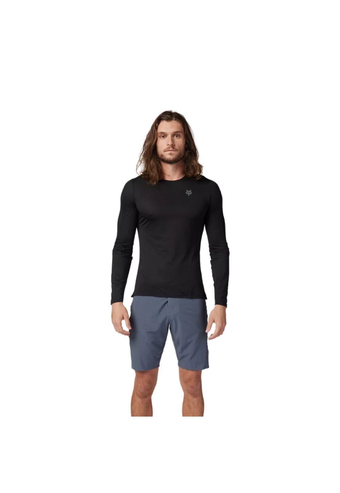 Polera Bicicleta Flexair Ascent Manga Larga Negro/Gris Fox-2