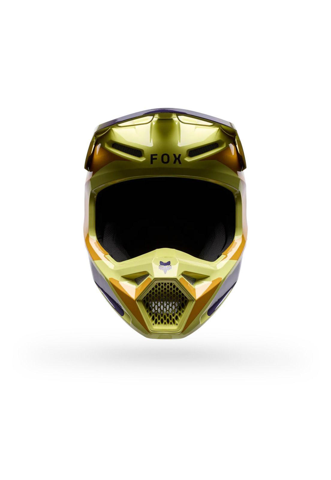 Casco Moto V1 Image Print Amarillo Fox-2