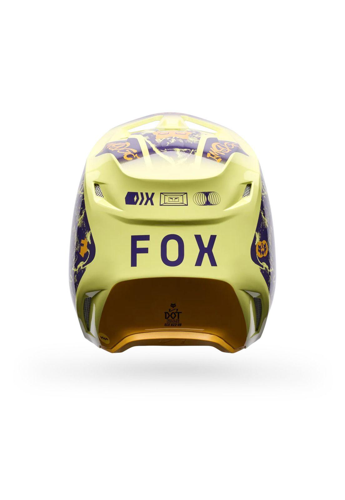 Casco Moto V1 Image Print Amarillo Fox-3