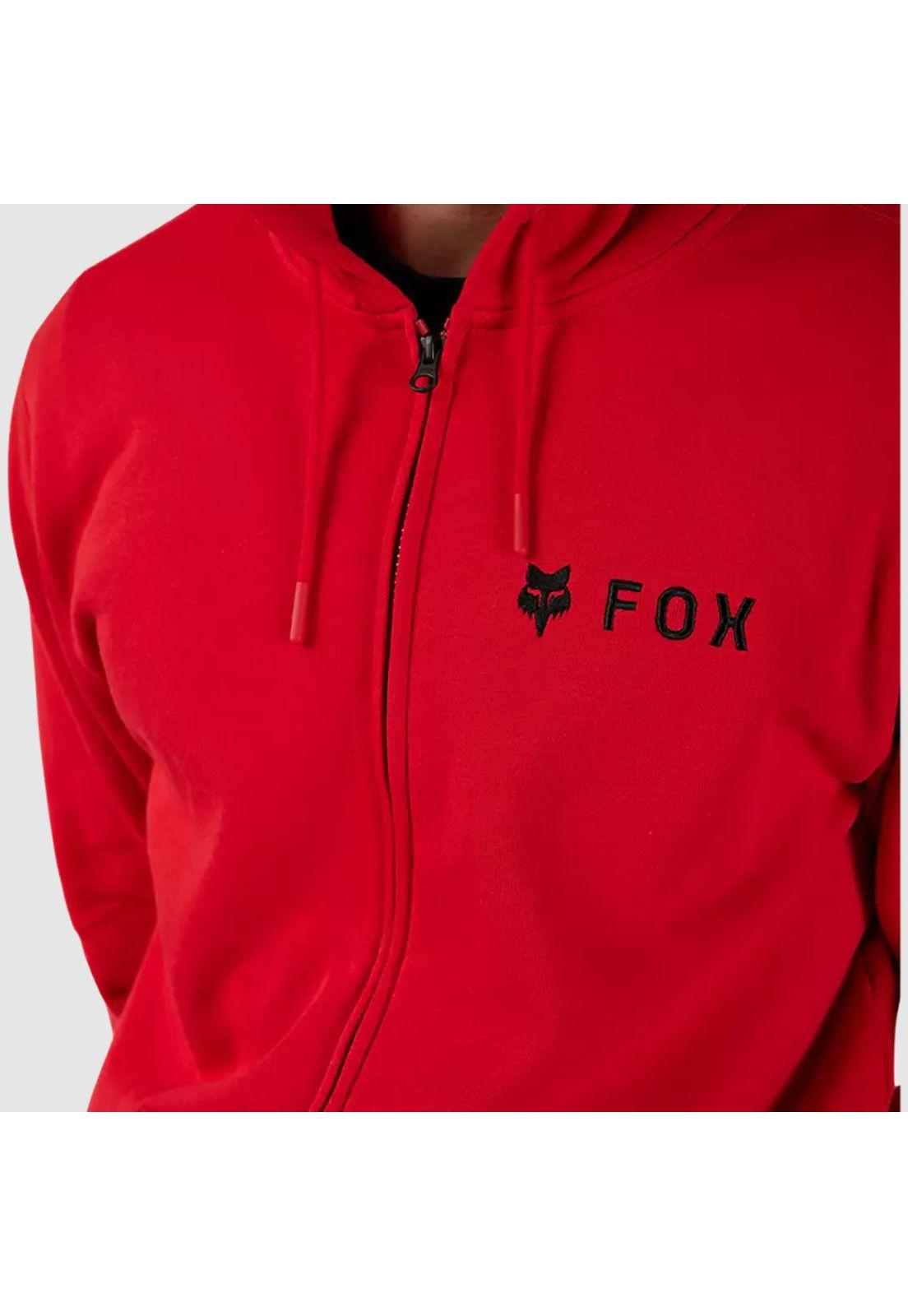 Poleron Lifestyle Absolute Zip Rojo/Negro Fox-4