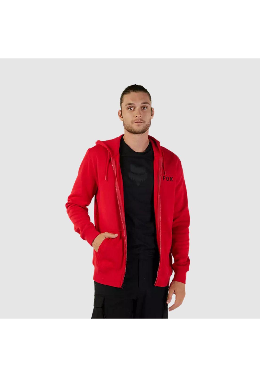 Poleron Lifestyle Absolute Zip Rojo/Negro Fox-6