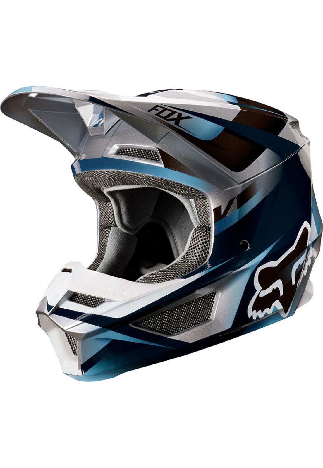 Visera Moto Niño Motif Azul/Gris Fox-2