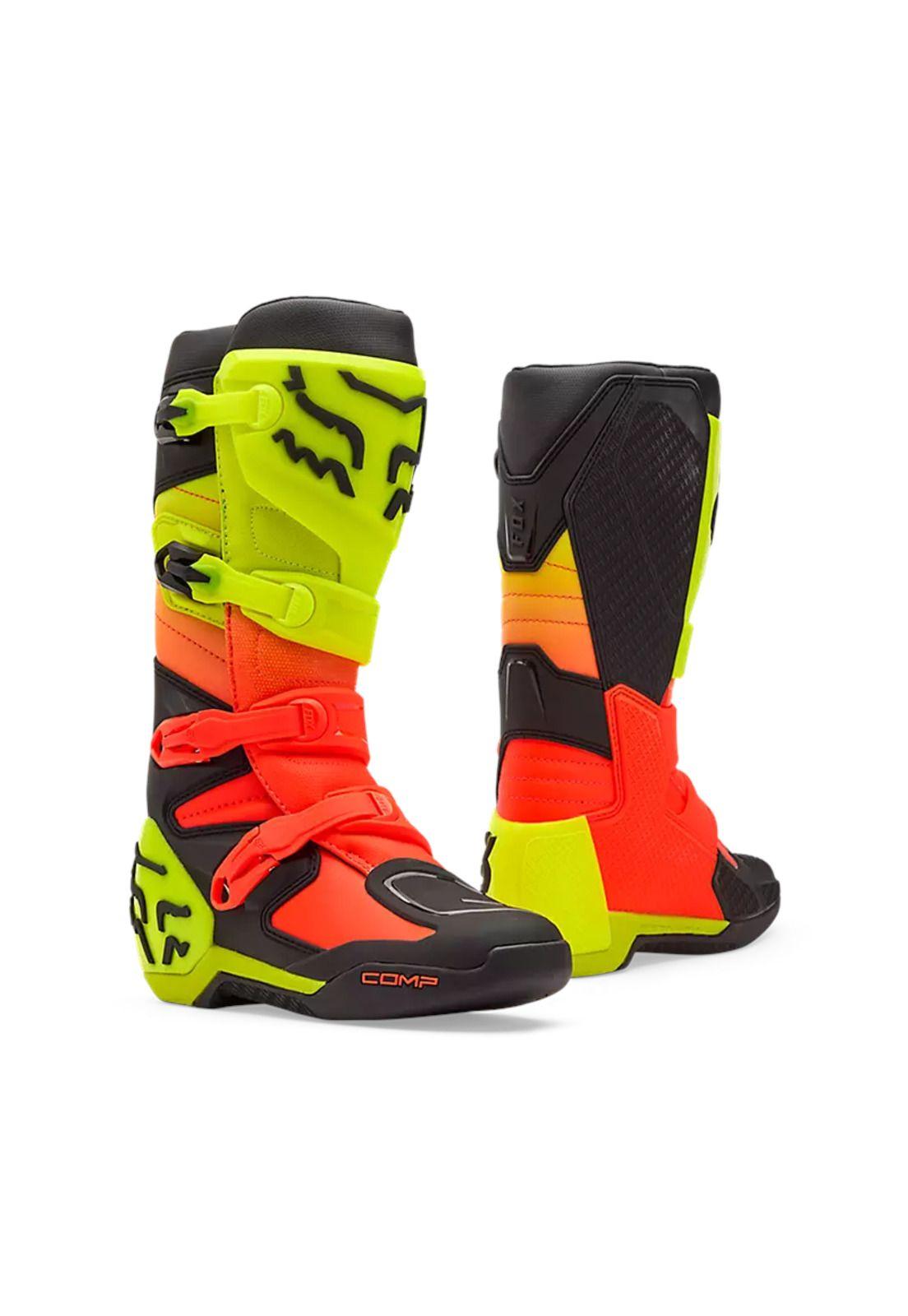 Bota Moto Comp Amarillo/Rojo Fox-0