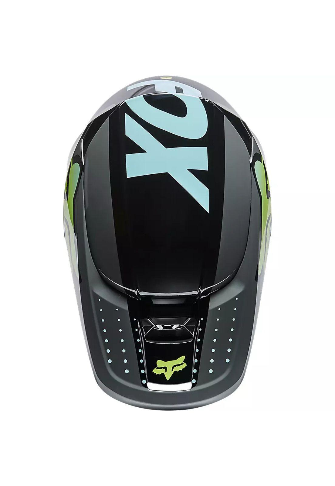 Casco Moto V1 Trice Verde Fox-2