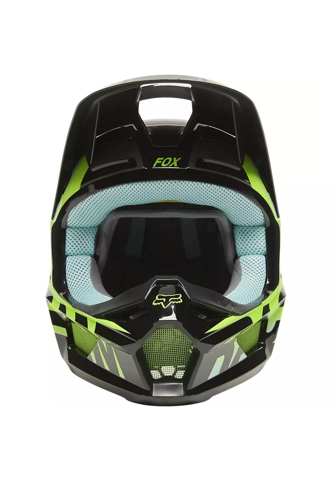 Casco Moto V1 Trice Verde Fox-4