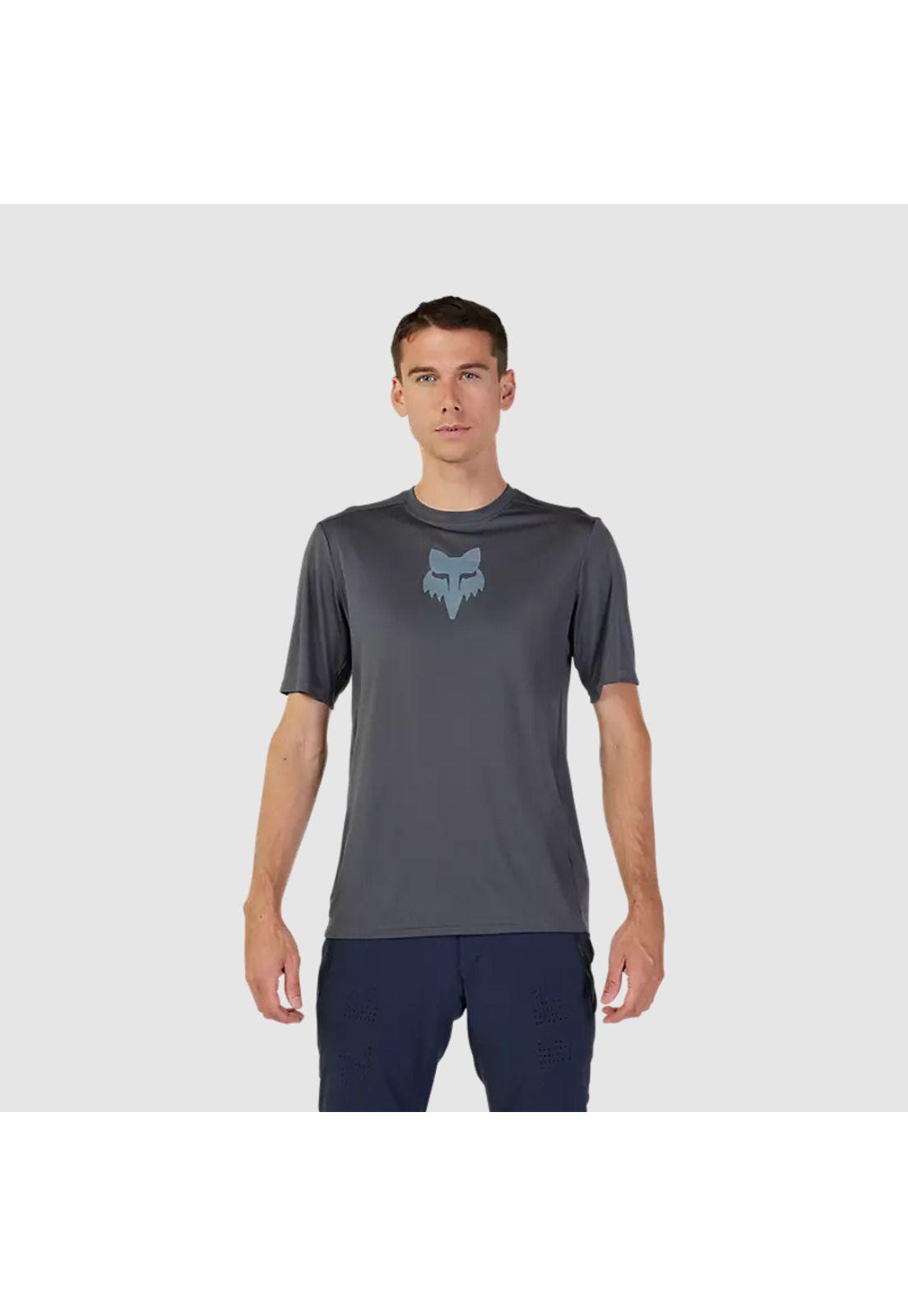Polera Bicicleta Ranger Lab Head Gris Oscuro Fox-1