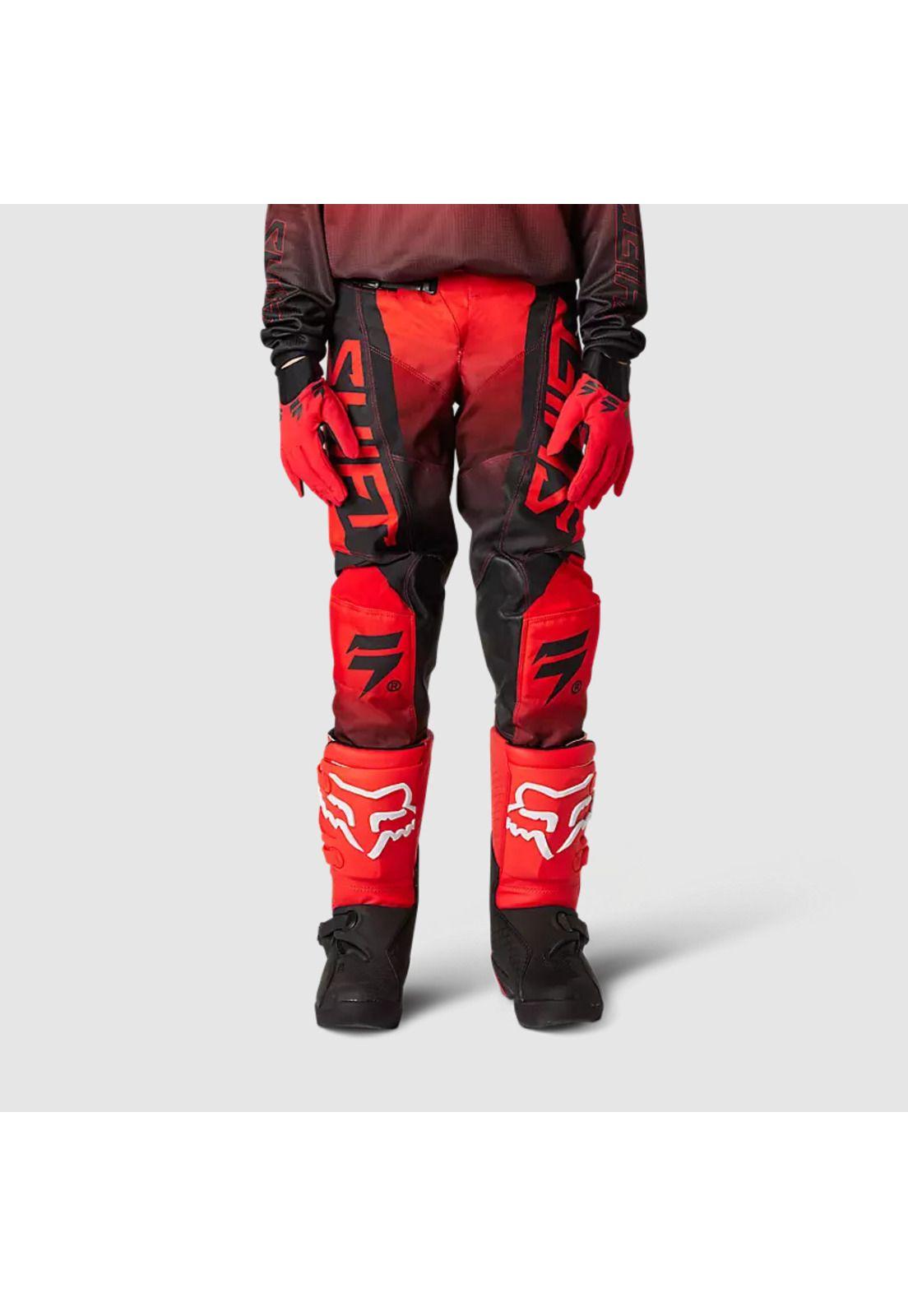 Pantalon Moto Niño White Label Posn Rojo Shift-1