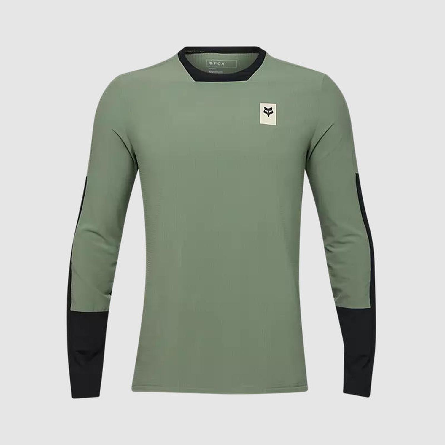 Polera Bicicleta Defend Thermal Manga Larga Verde Fox-0