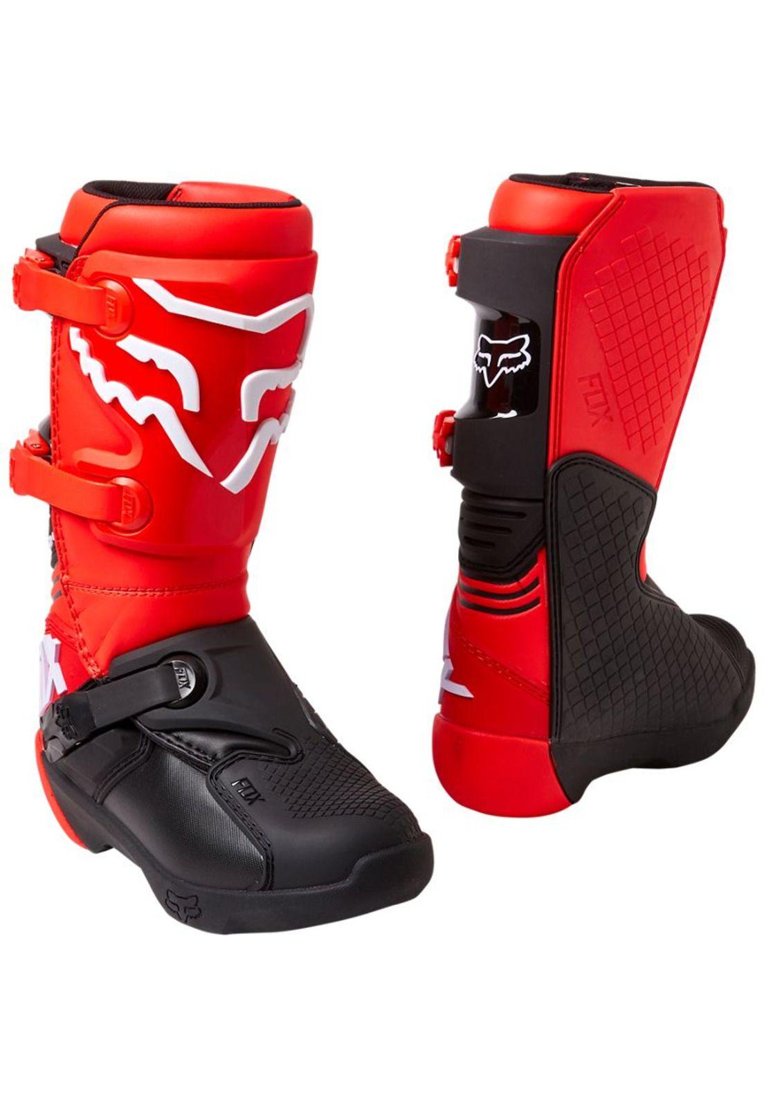 Botas Moto Niño Comp Rojo Fox-0