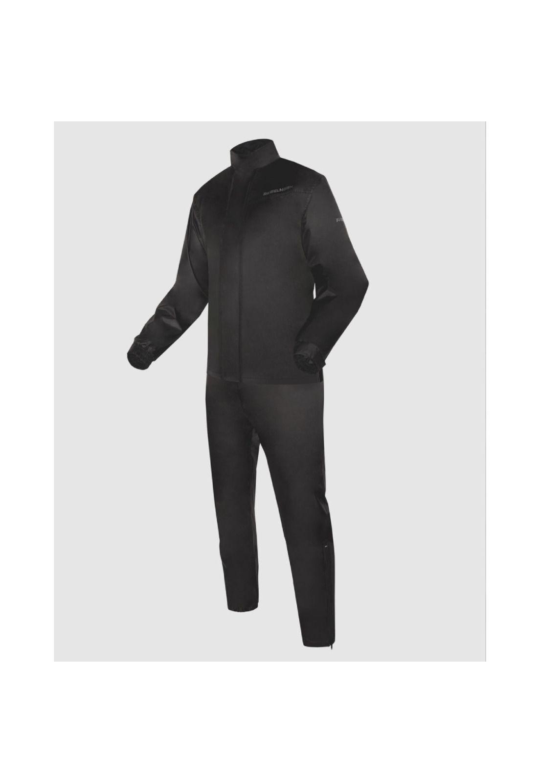 Traje Lluvia Moto Calle Rain Negro RebelHorn-0