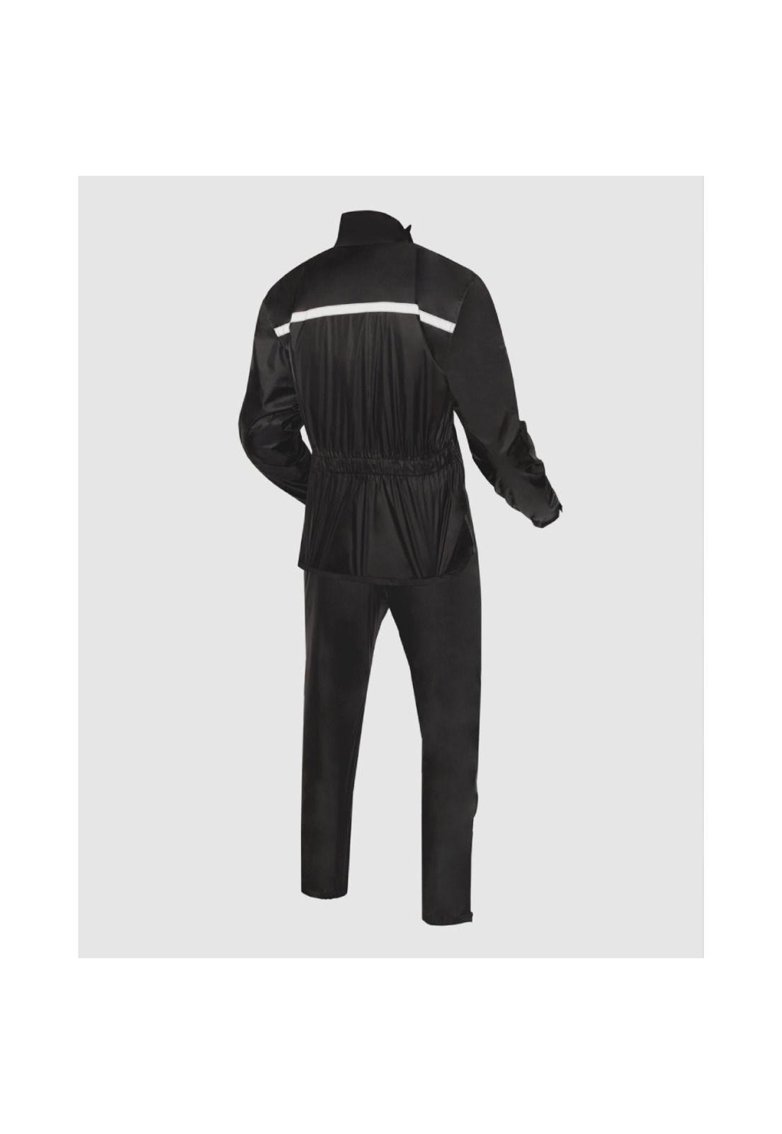 Traje Lluvia Moto Calle Rain Negro RebelHorn-1