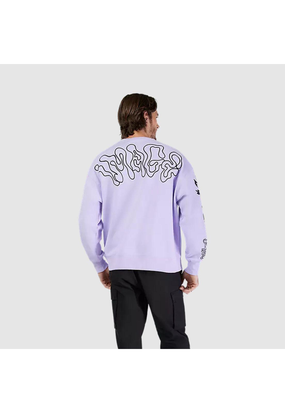 Poleron Lifestyle Crew Oversize Hello Future Oversize Morado Fox-3