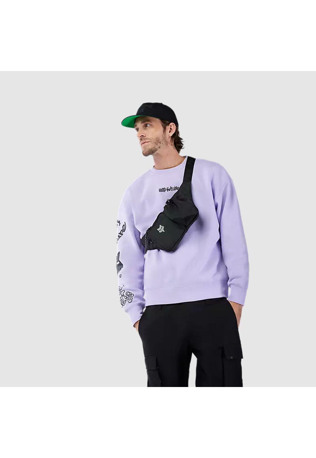 Poleron Lifestyle Crew Oversize Hello Future Oversize Morado Fox-4