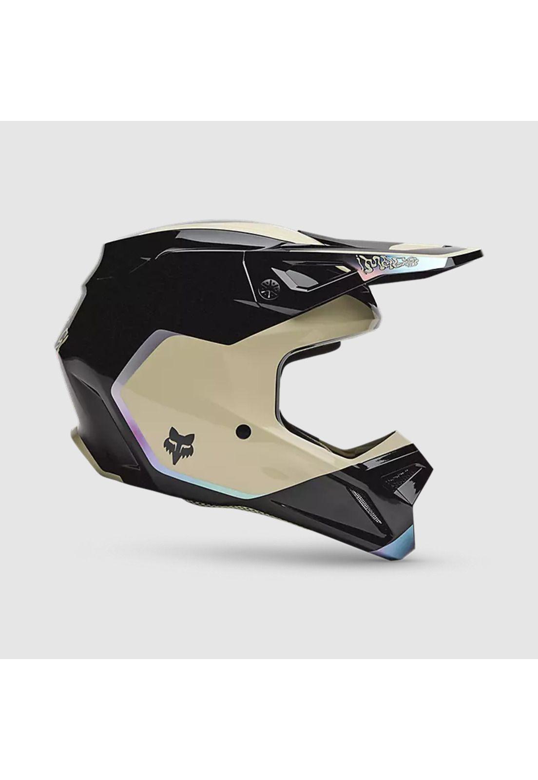 Casco Moto V1 Hello Future Negro/Cafe Fox-0