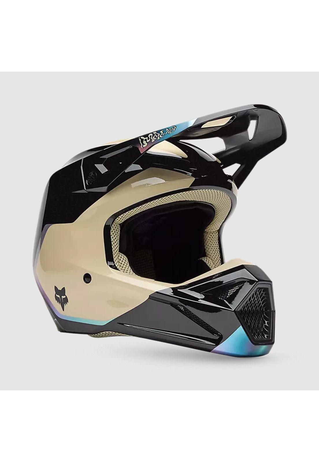 Casco Moto V1 Hello Future Negro/Cafe Fox-1
