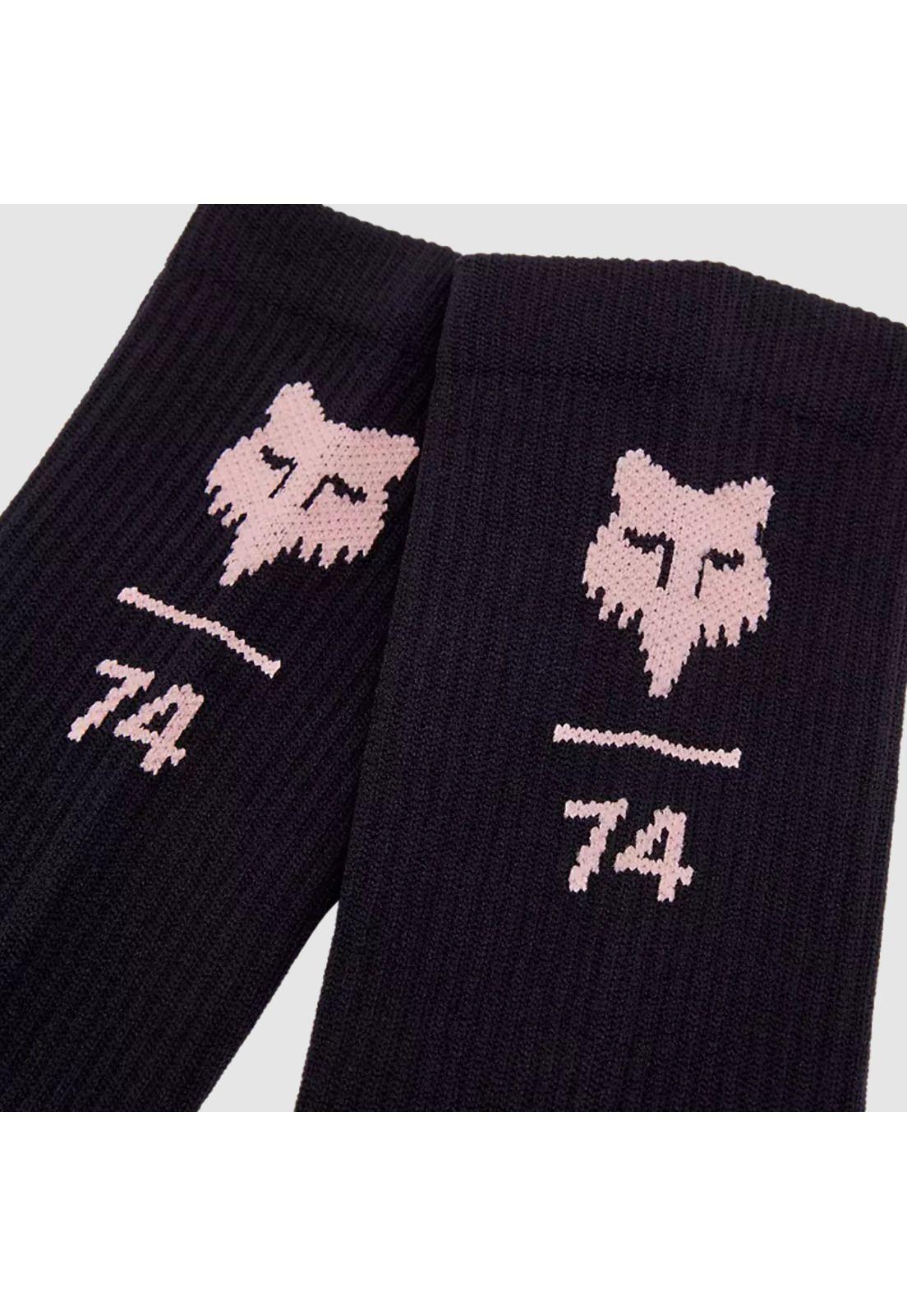 Calcetines Bicicleta Ranger 8" 74 Negro/Rosado Fox-2
