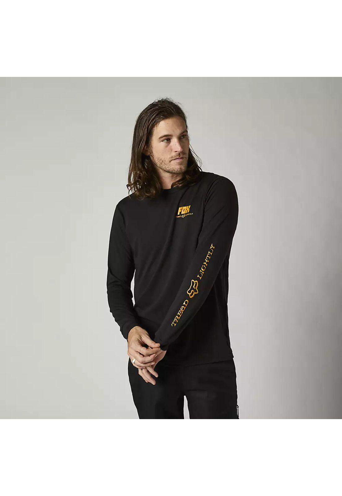 Polera Lifestyle Manga Larga Tread Lightly Negro Fox-0