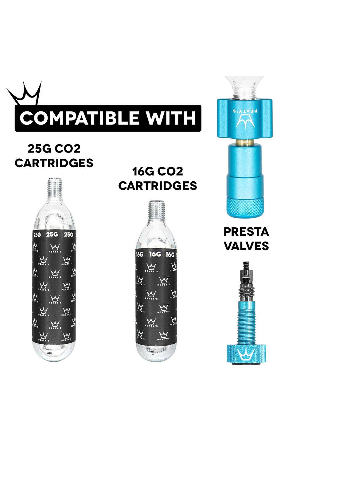 Kit CO2 para Inflado Neumaticos 25G Azul Peaty´s-2