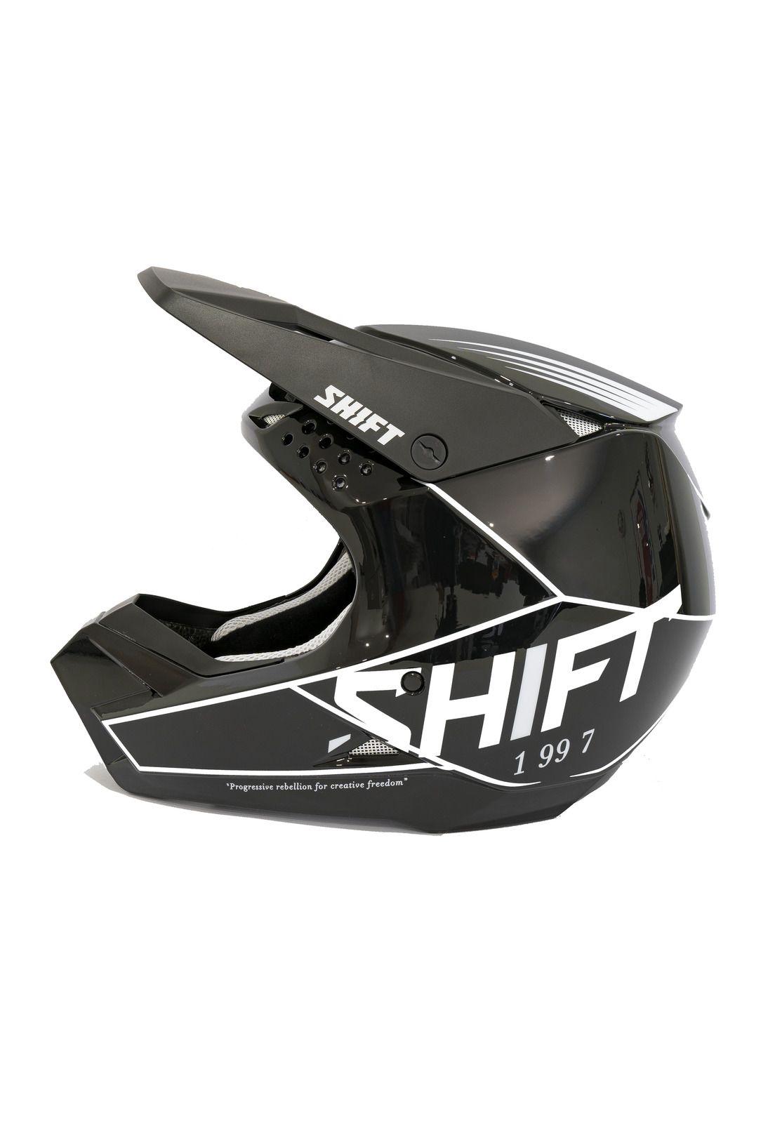 Casco Moto White Label Bliss Negro/Blanco Shift-0