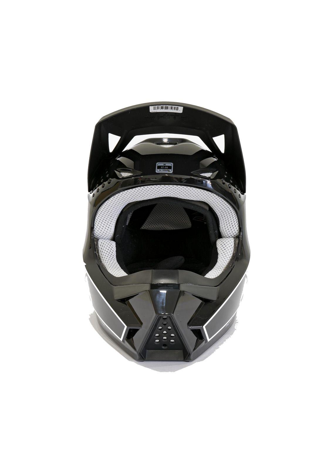 Casco Moto White Label Bliss Negro/Blanco Shift-1