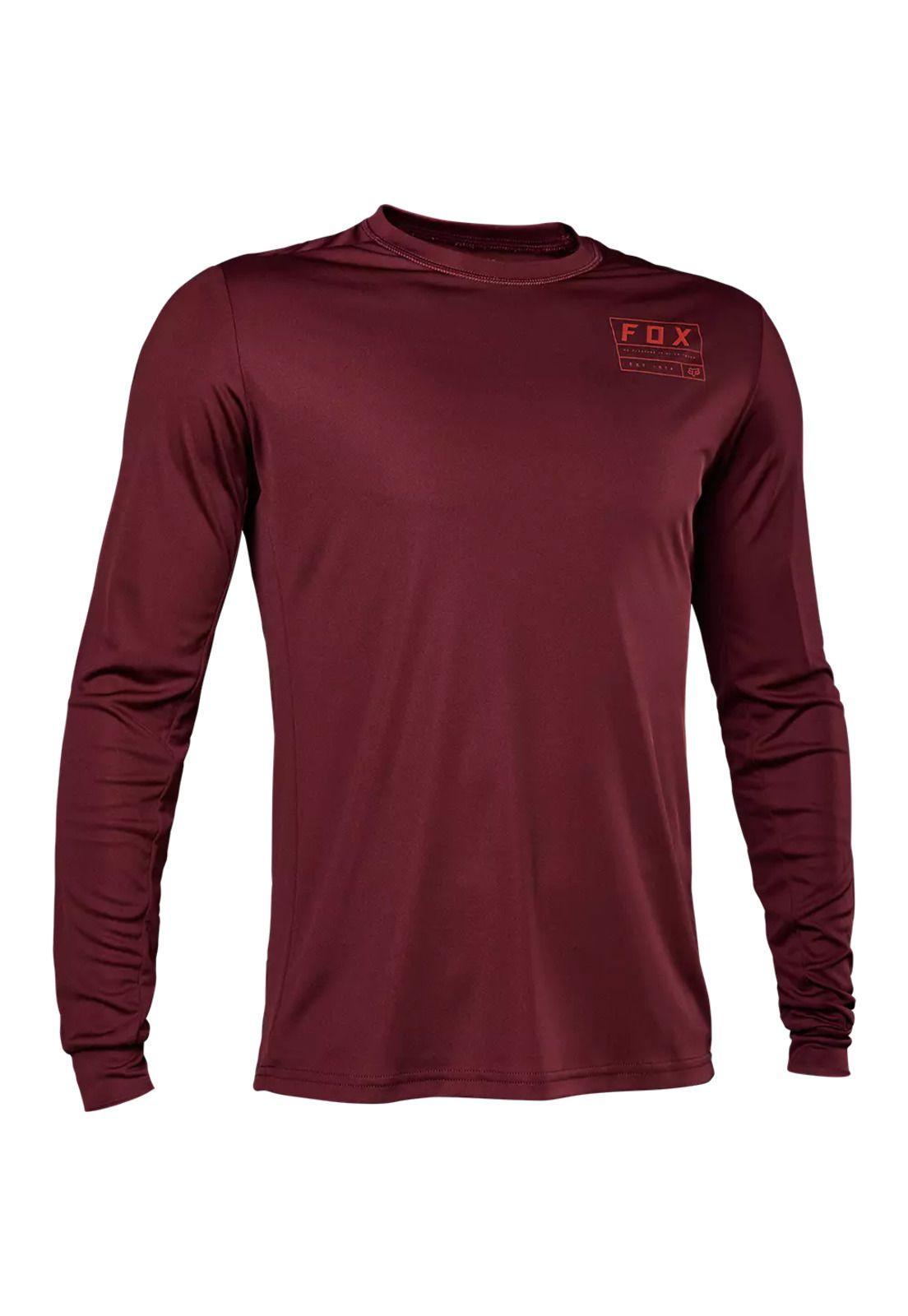 Polera Bicicleta Ranger Swath Manga Larga Burdeo Fox-0