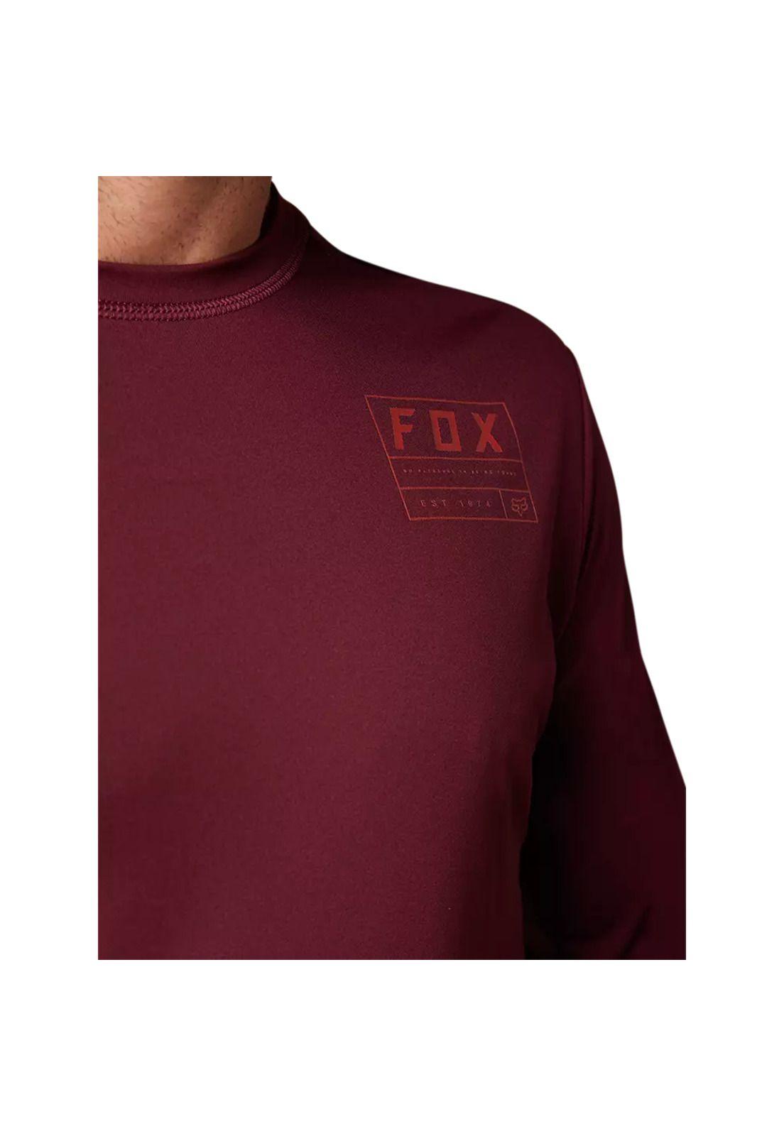 Polera Bicicleta Ranger Swath Manga Larga Burdeo Fox-4