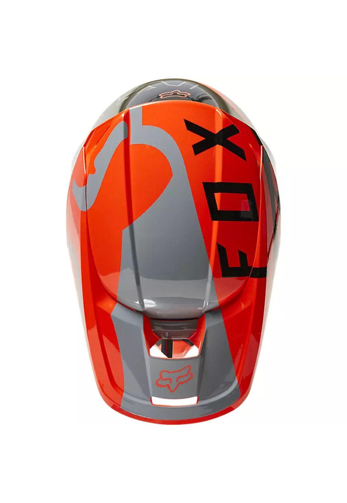 Casco Moto Niño V1 Skew Naranjo Fox-2