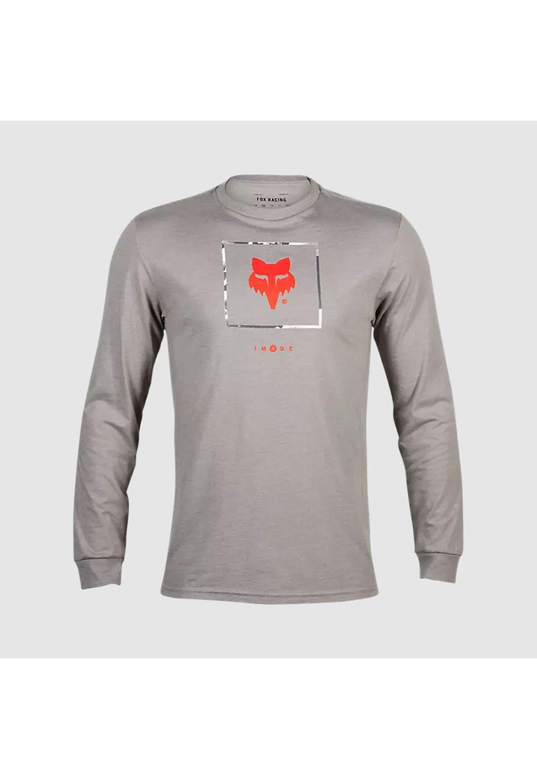 Polera Lifestyle Atlas Premium Manga Larga Gris Fox-1