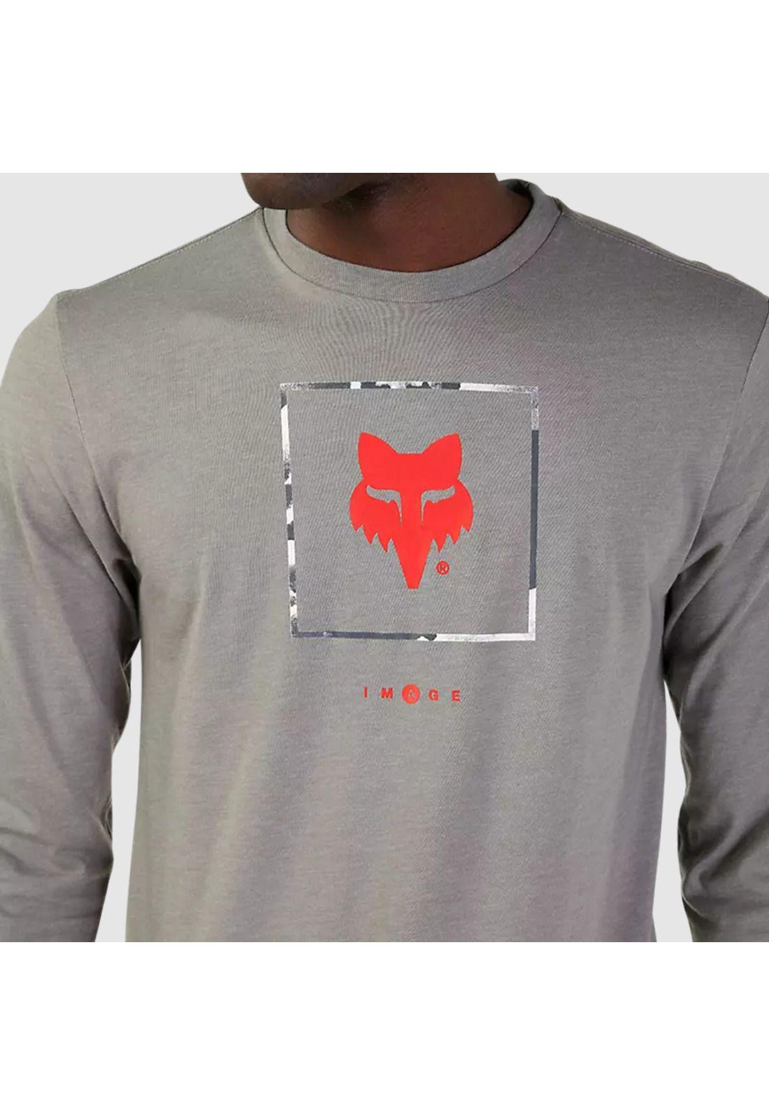 Polera Lifestyle Atlas Premium Manga Larga Gris Fox-2