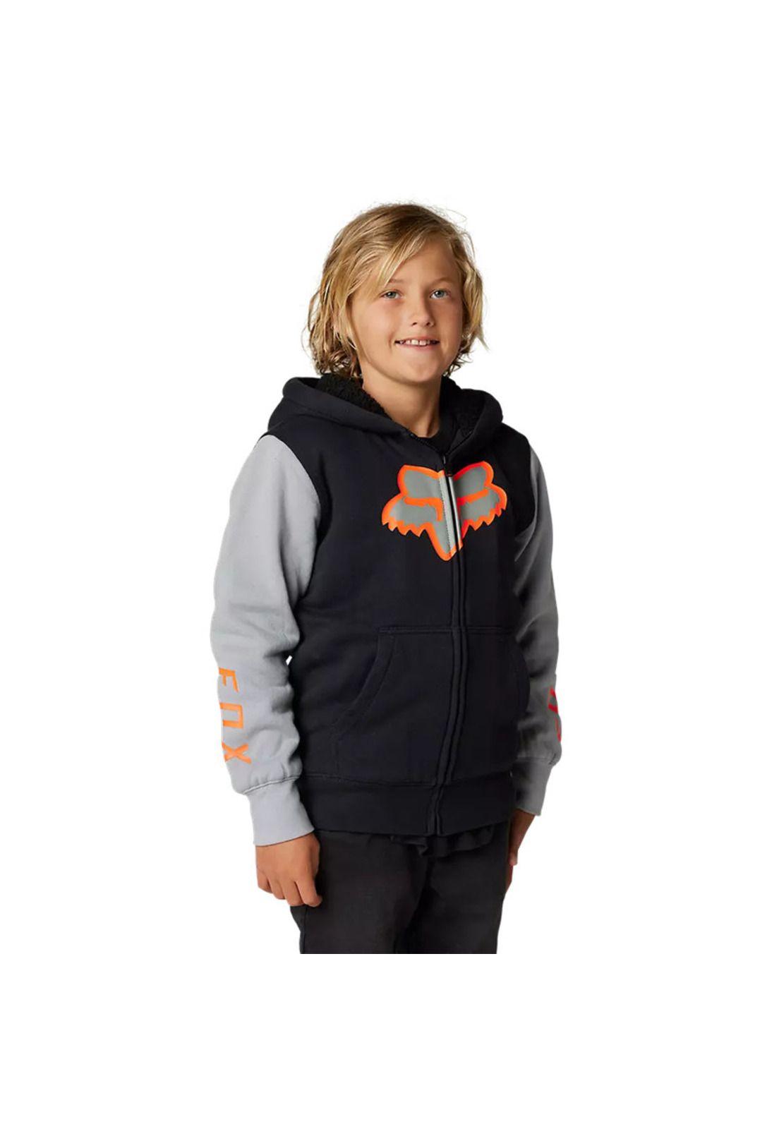 Poleron Lifsetyle Niño Leed Sherpa Lined Negro Fox-0