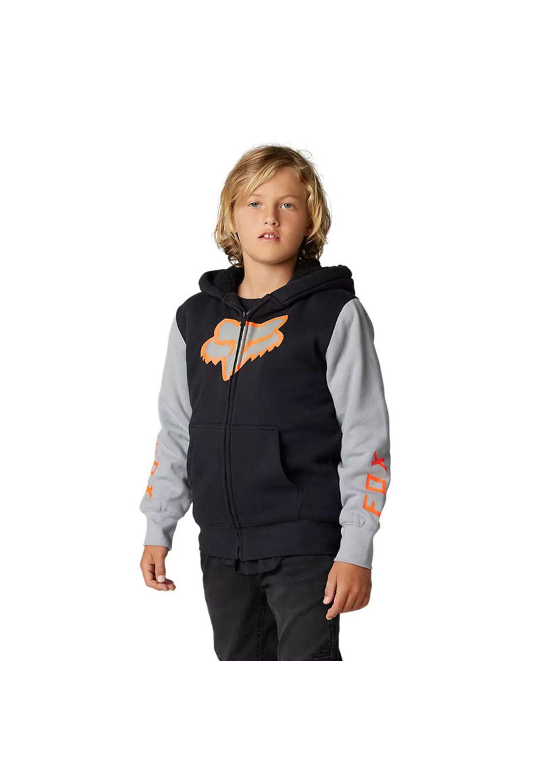 Poleron Lifsetyle Niño Leed Sherpa Lined Negro Fox-1