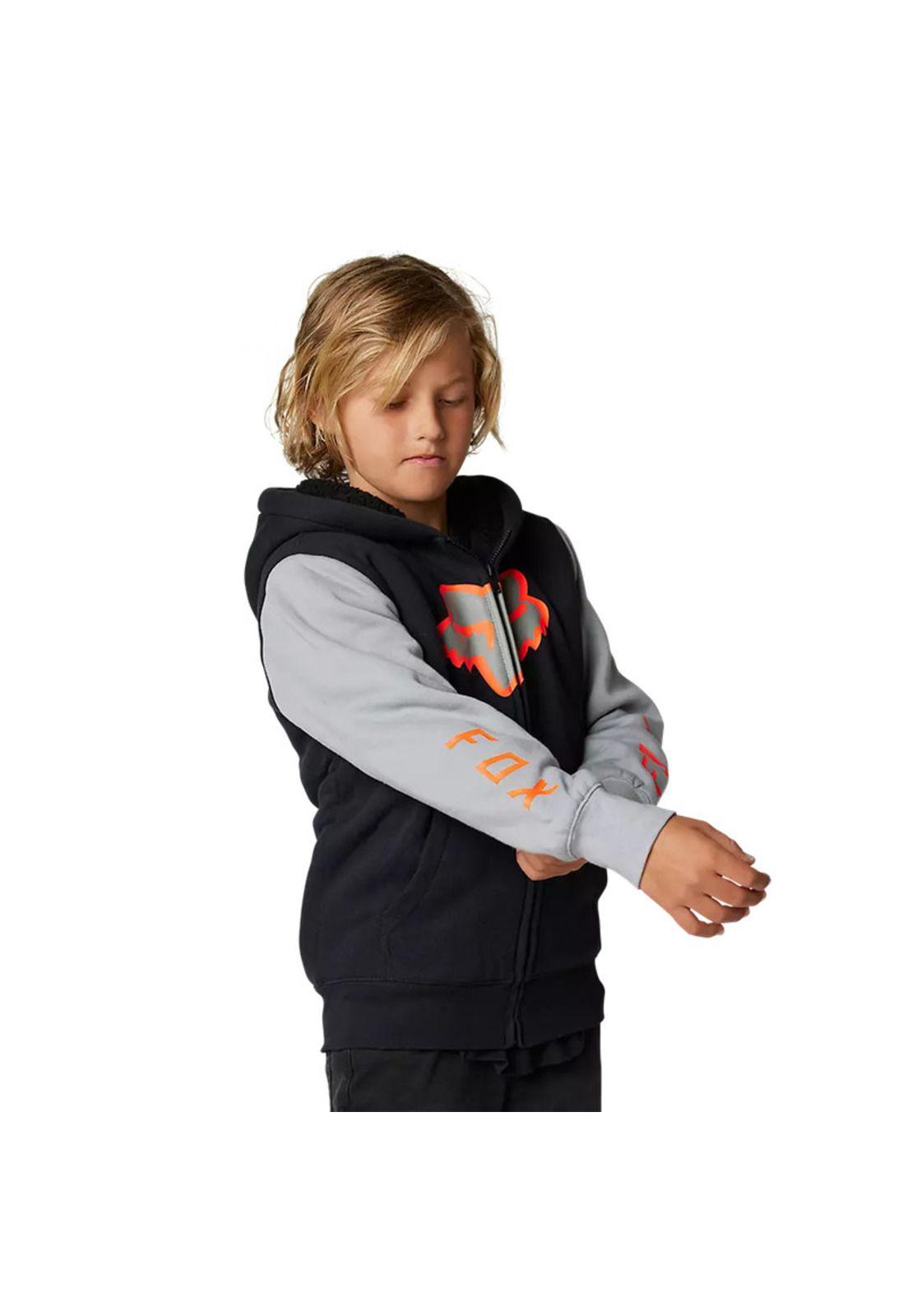 Poleron Lifsetyle Niño Leed Sherpa Lined Negro Fox-3