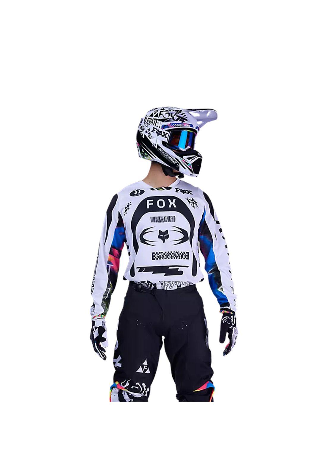 Polera Moto 180 Image Cosmo Blanco/Negro Fox-2