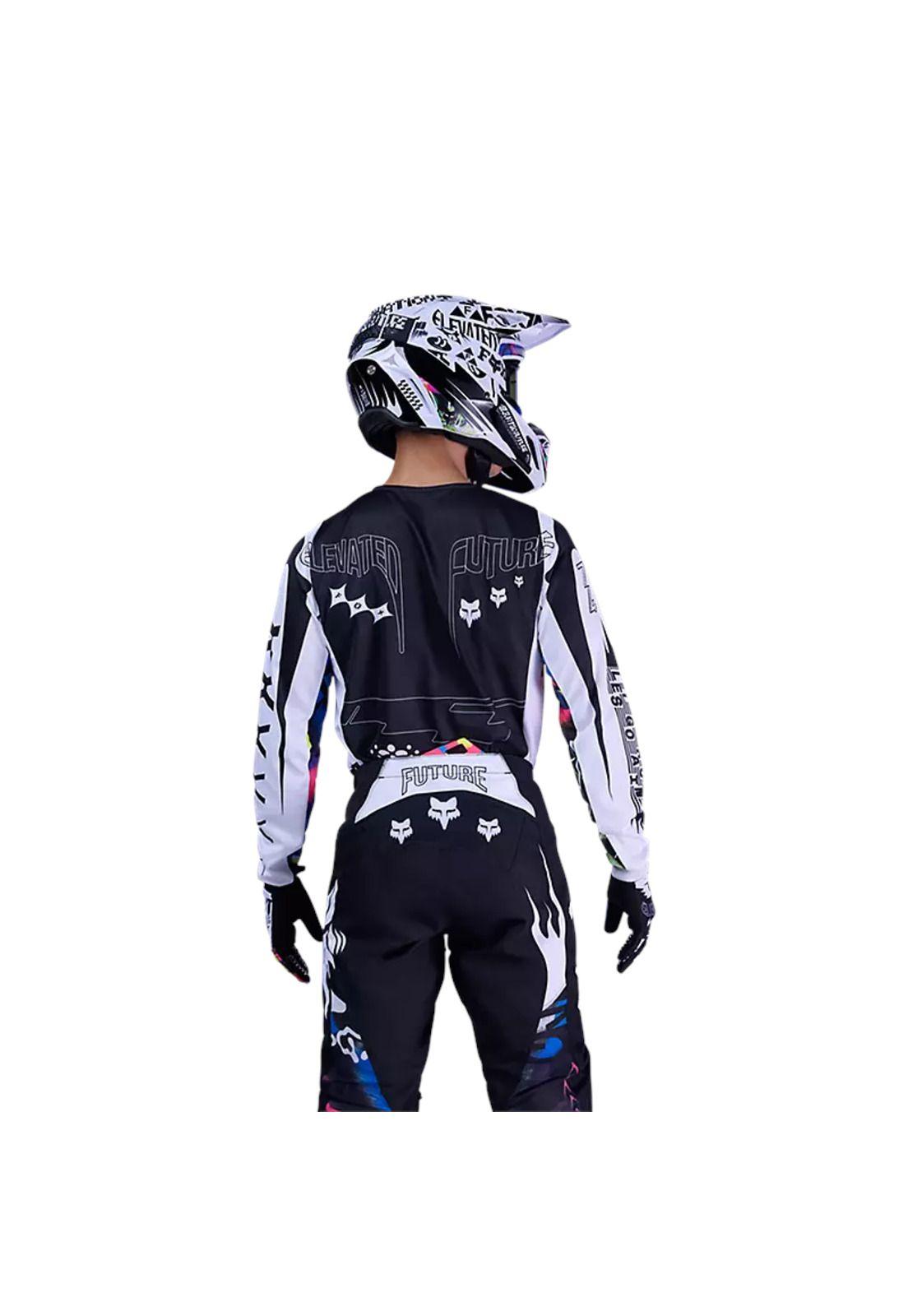 Polera Moto 180 Image Cosmo Blanco/Negro Fox-3