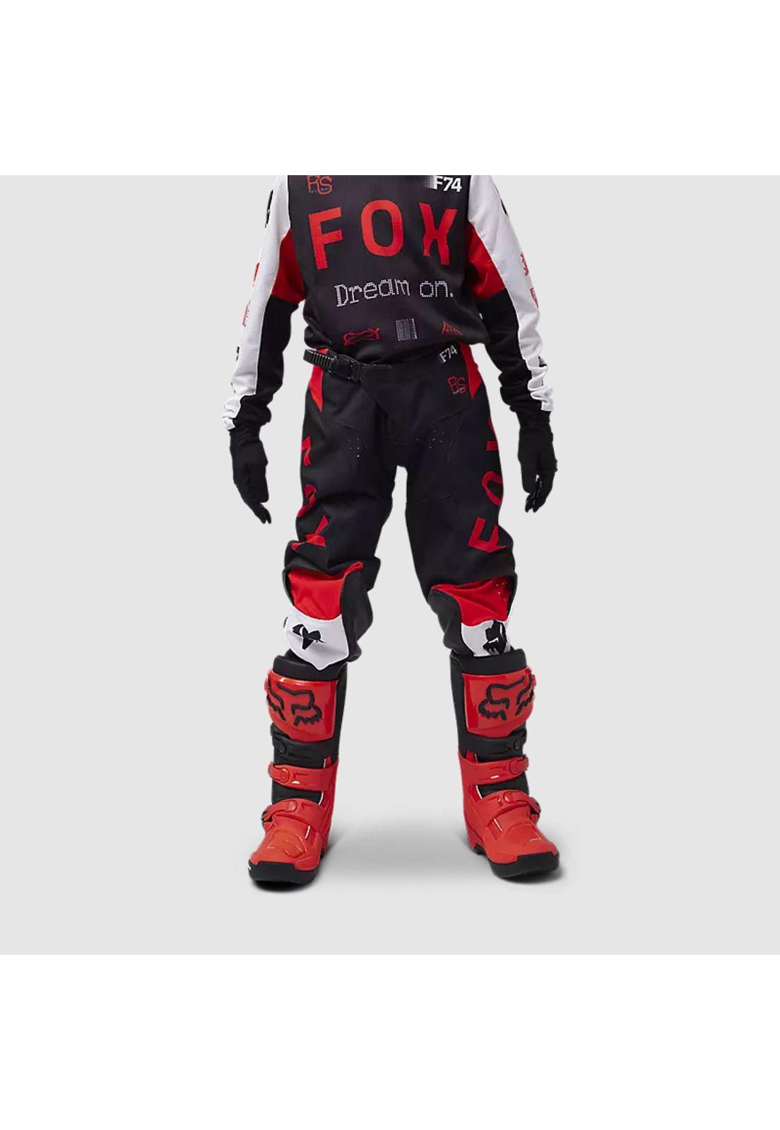 Pantalon Moto Niño 180 Race Spec Rojo Fox-2